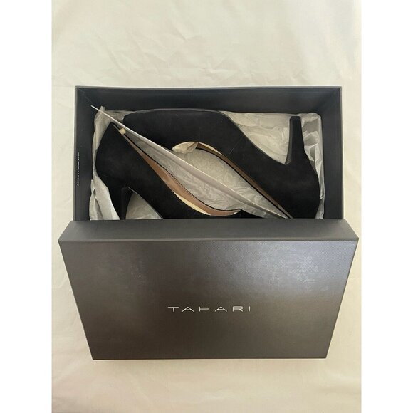 NEW Tahari  Women's  Mid Heels Velvet Black  Round Toe Size 8 M - Picture 2 of 14